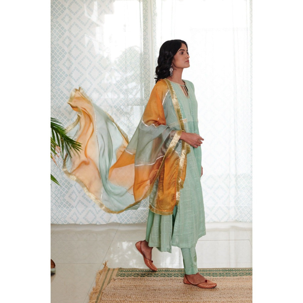 Myaara Mint Lehariya Set (Set of 3)