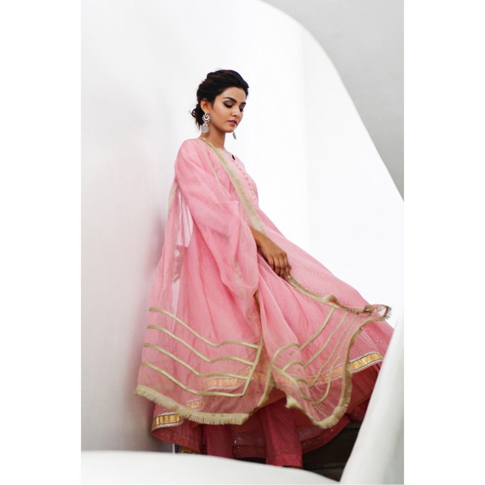 Myaara Gulab Anarkali Set (Set of 3)