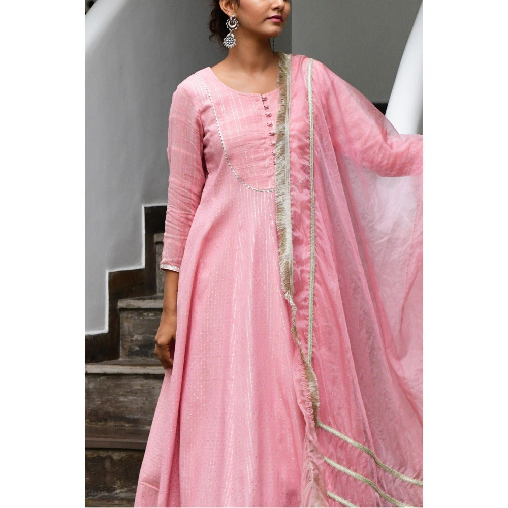 Myaara Gulab Anarkali Set (Set of 3)