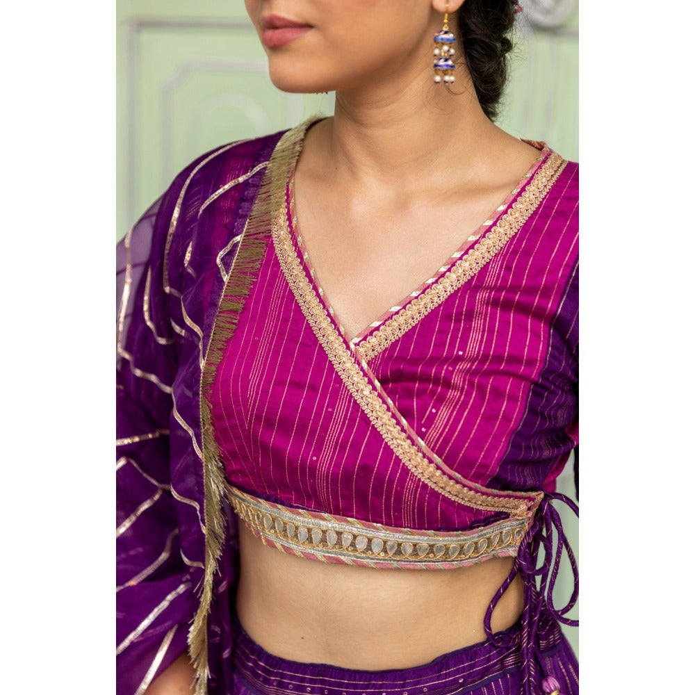 Myaara Jaamuni Lehenga Set (Set of 3)