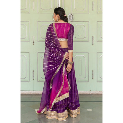 Myaara Jaamuni Lehenga Set (Set of 3)