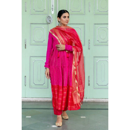 Myaara Bougainvillea Anarkali Set (Set of 3)