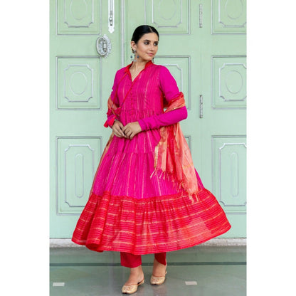 Myaara Bougainvillea Anarkali Set (Set of 3)