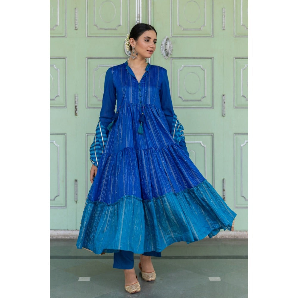 Myaara Bunphool Anarkali Set (Set of 3)