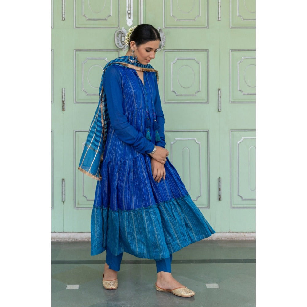 Myaara Bunphool Anarkali Set (Set of 3)