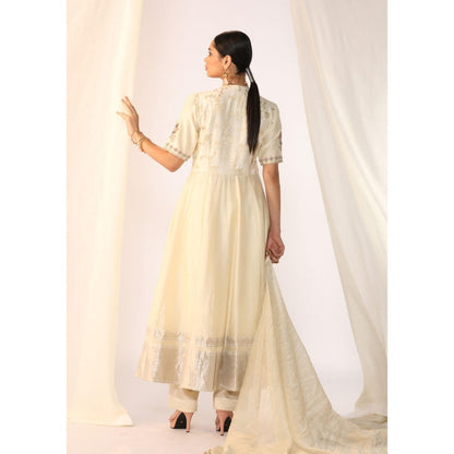 Myoho Hand Work Embroidery Silk Anarkali Kurta with Pant & Dupatta (Set of 3)