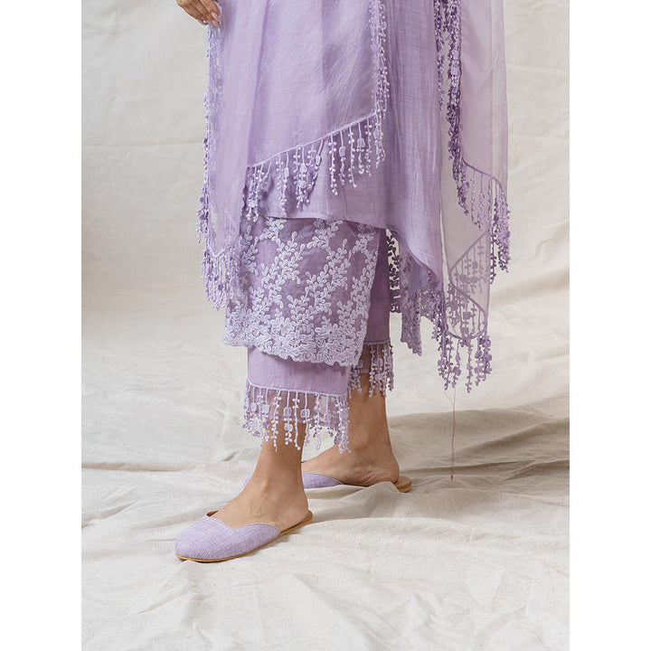 NAAZ BY NOOR Lilac Nile Ensemble Kurta With Pant & Dupatta (Set of 3)