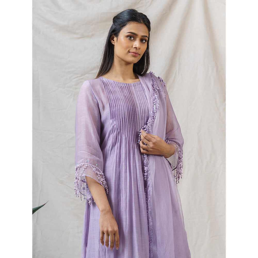 NAAZ BY NOOR Lilac Nile Ensemble Kurta With Pant & Dupatta (Set of 3)