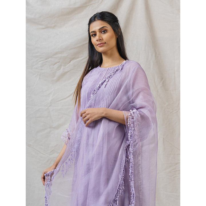 NAAZ BY NOOR Lilac Nile Ensemble Kurta With Pant & Dupatta (Set of 3)