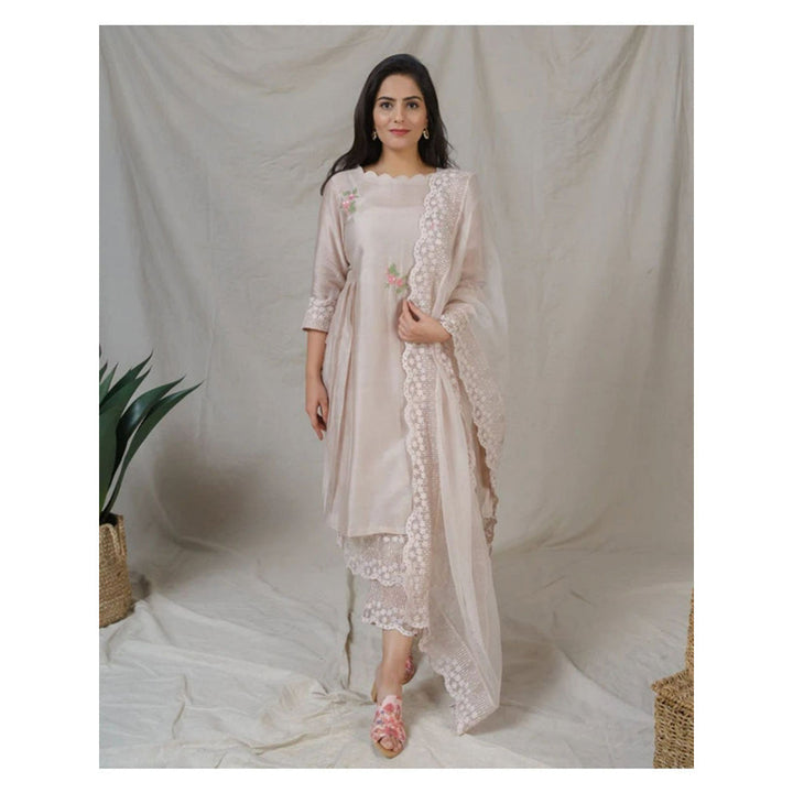 NAAZ BY NOOR Spray Rose Ensemble Kurta With Pant And Dupatta (Set of 3)