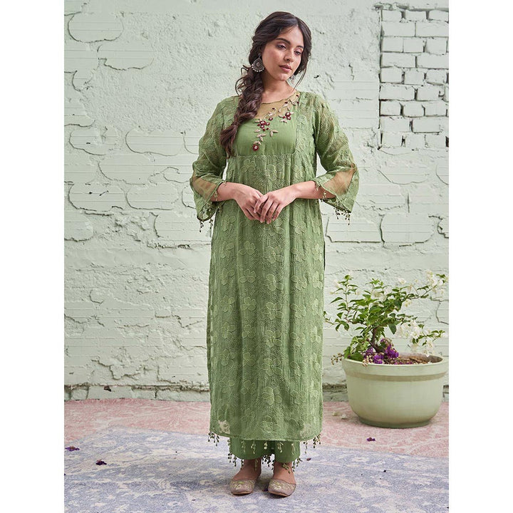 NAAZ BY NOOR Jamun Ki Tokri Hari Kurta Set - (Set of 3)