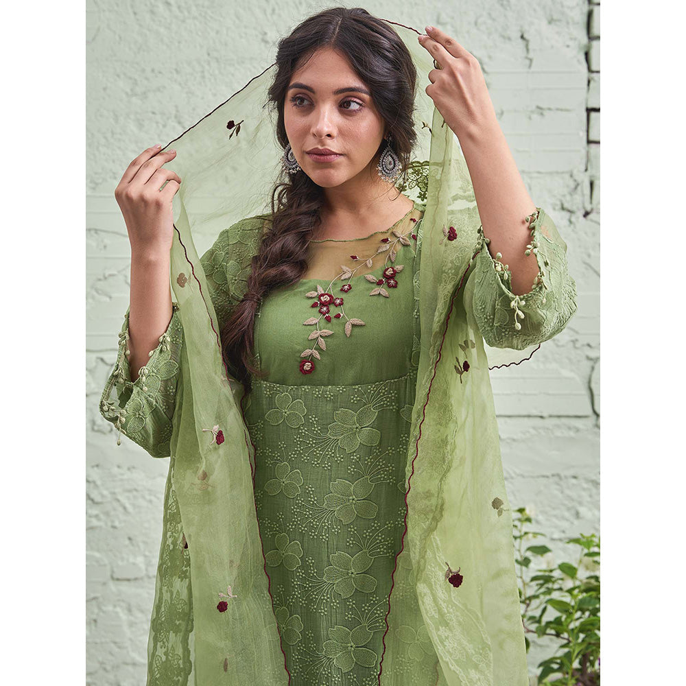 NAAZ BY NOOR Jamun Ki Tokri Hari Kurta Set - (Set of 3)