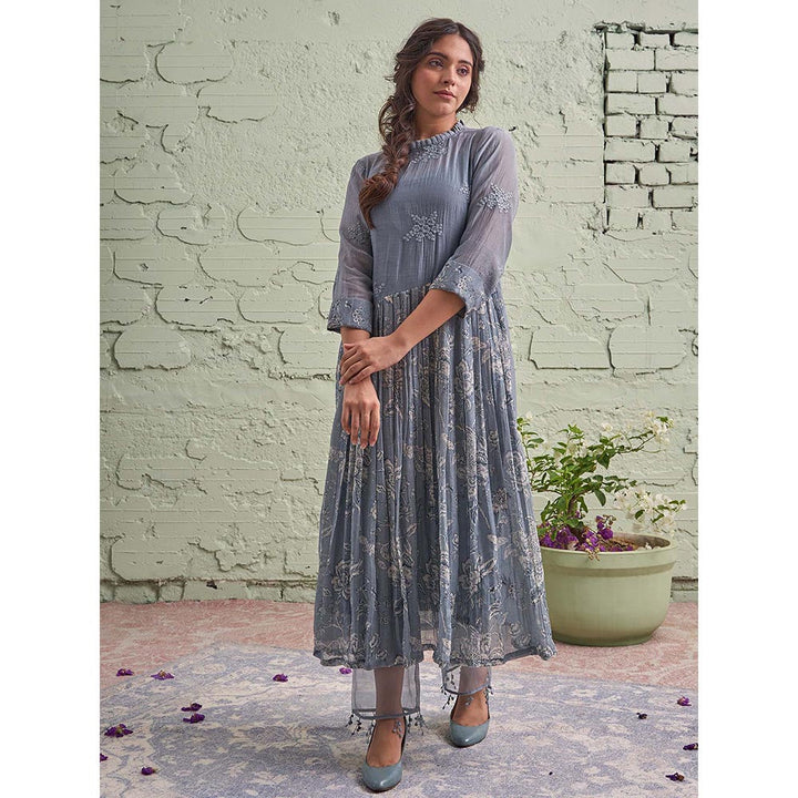 NAAZ BY NOOR Jamun Ki Tokri Neeli Si Sleti Kurta Set - (Set of 2)