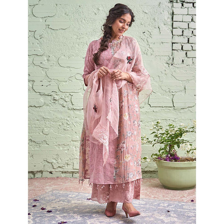 NAAZ BY NOOR Jamun Ki Tokri Halki Si Gulabi Kurta Set - (Set of 3)