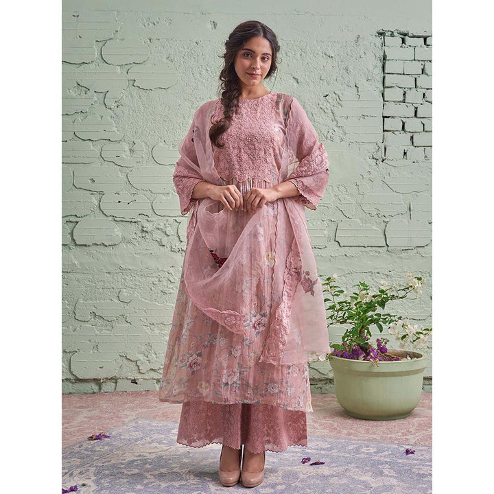 NAAZ BY NOOR Jamun Ki Tokri Halki Si Gulabi Kurta Set - (Set of 3)