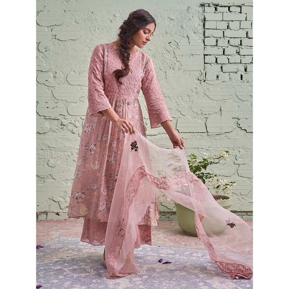 NAAZ BY NOOR Jamun Ki Tokri Halki Si Gulabi Kurta Set - (Set of 3)