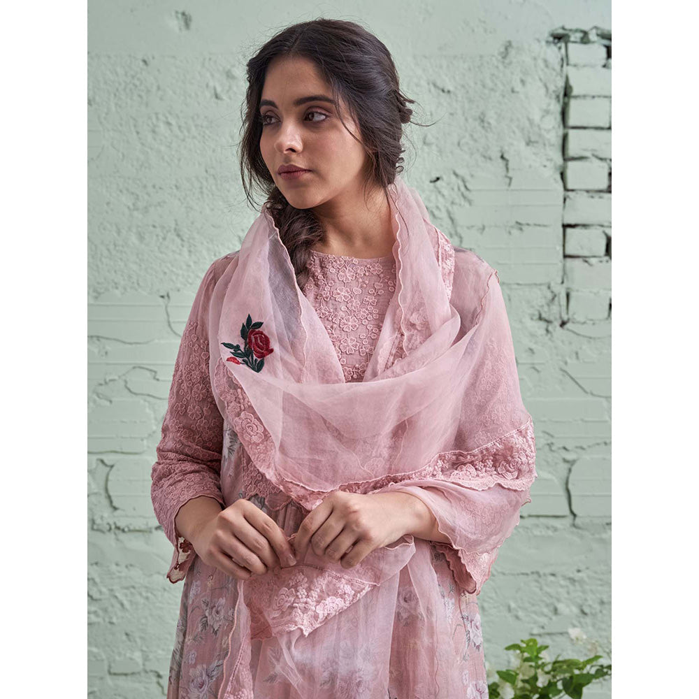 NAAZ BY NOOR Jamun Ki Tokri Halki Si Gulabi Kurta Set - (Set of 3)