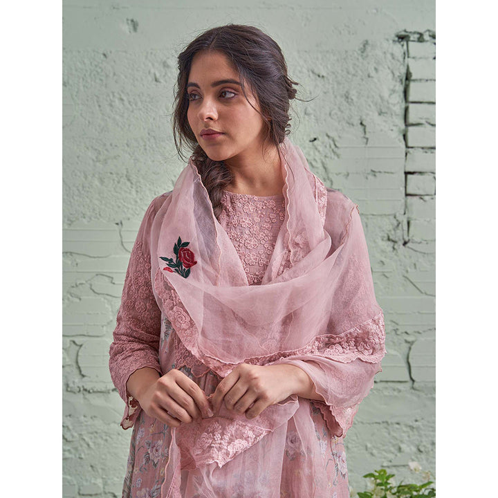 NAAZ BY NOOR Jamun Ki Tokri Halki Si Gulabi Kurta Set - (Set of 3)