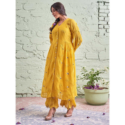 NAAZ BY NOOR Jamun Ki Tokri Peeli Kurta Set - (Set of 3)