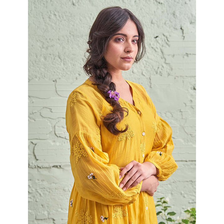 NAAZ BY NOOR Jamun Ki Tokri Peeli Kurta Set - (Set of 3)