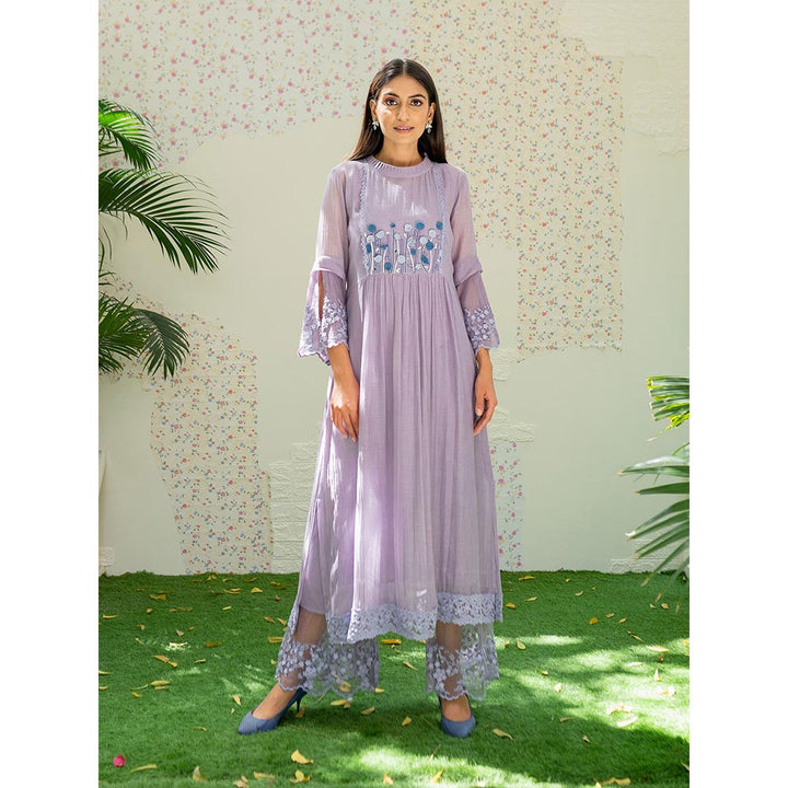 Naaz By Noor Kurta and Pants with Dupatta Under The Neem Purple (Set of 3)