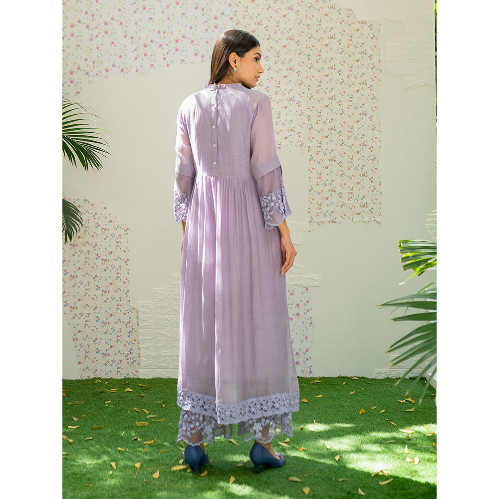 Naaz By Noor Kurta and Pants with Dupatta Under The Neem Purple (Set of 3)