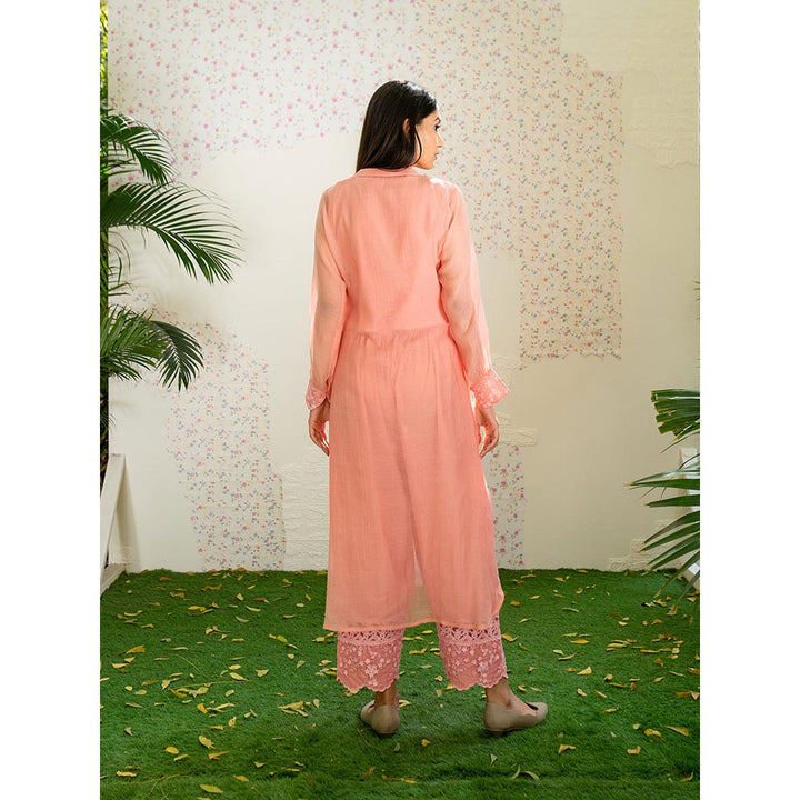 Naaz By Noor Kurta with Pants Under The Neem Peach (Set of 2)