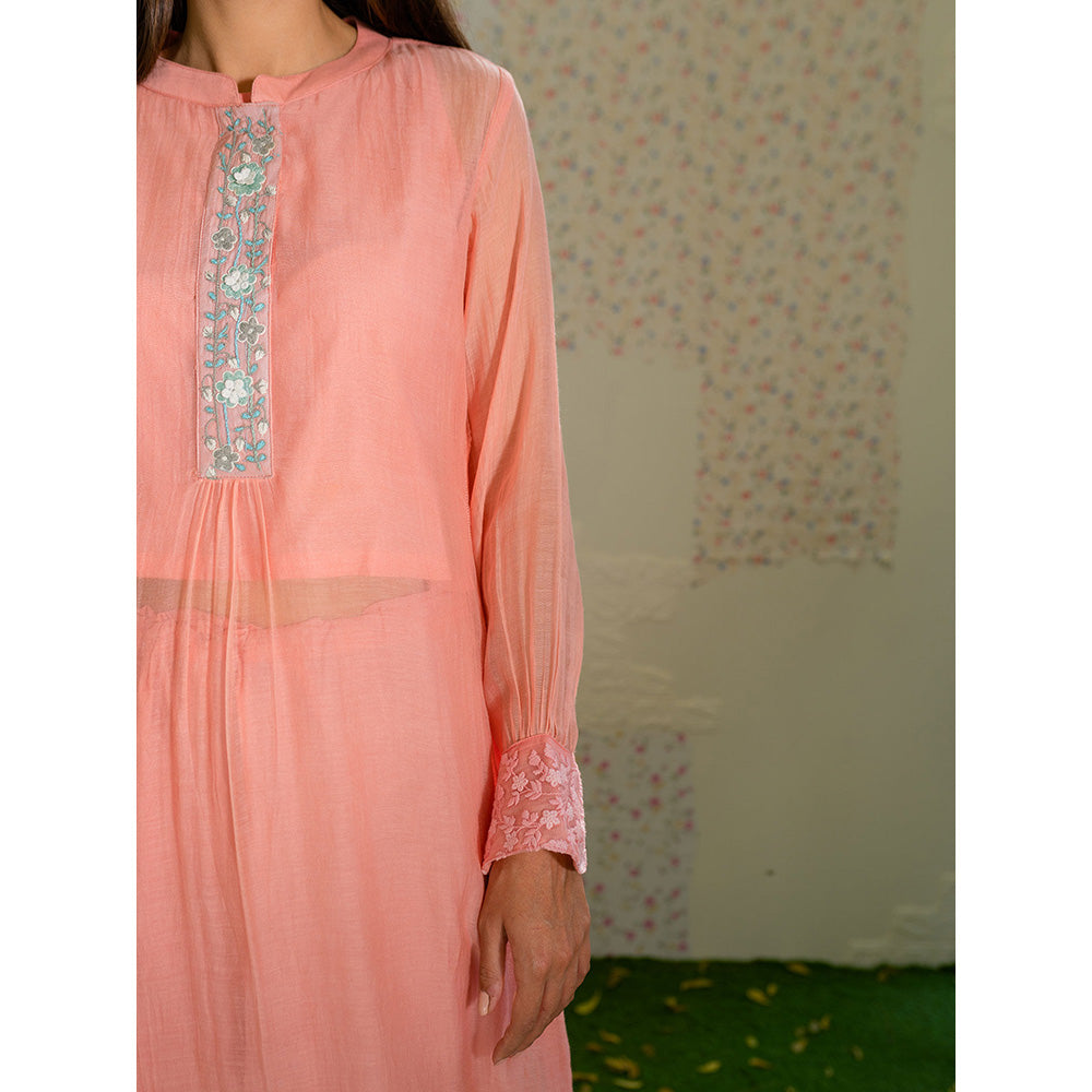 Naaz By Noor Kurta with Pants Under The Neem Peach (Set of 2)