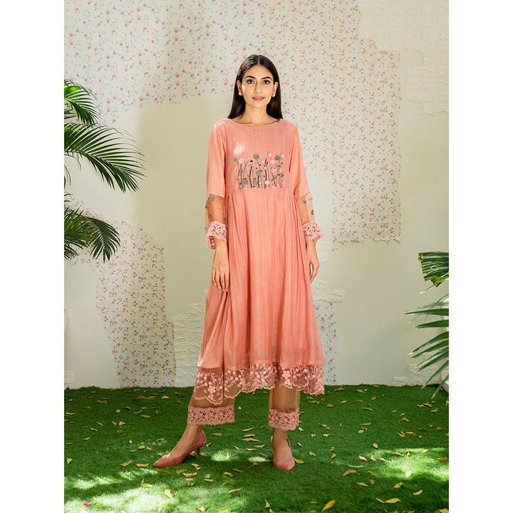 Naaz By Noor Kurta with Pants Under The Neem Pink (Set of 2)