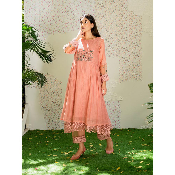 Naaz By Noor Kurta with Pants Under The Neem Pink (Set of 2)