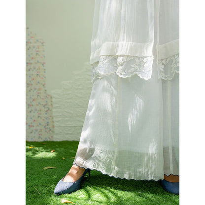 Naaz By Noor Kurta and Sharara with Dupatta Under The Neem White (Set of 3)