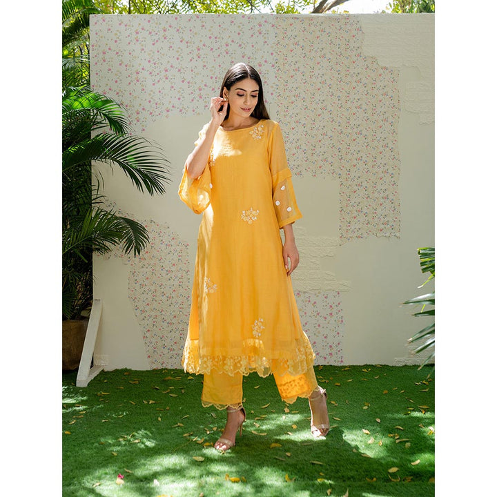 Naaz By Noor Kurta and Pants with Dupatta Under The Neem Yellow (Set of 3)