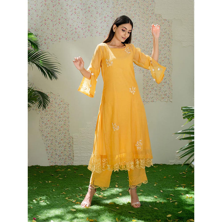 Naaz By Noor Kurta and Pants with Dupatta Under The Neem Yellow (Set of 3)