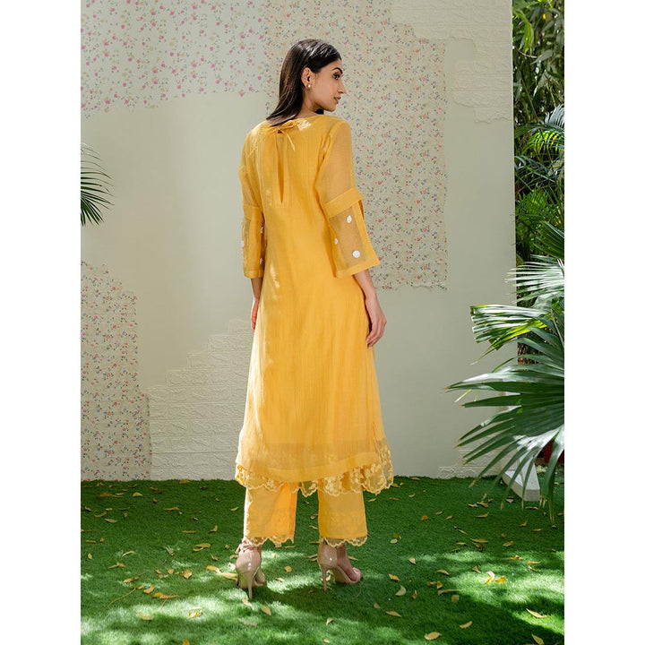 Naaz By Noor Kurta and Pants with Dupatta Under The Neem Yellow (Set of 3)