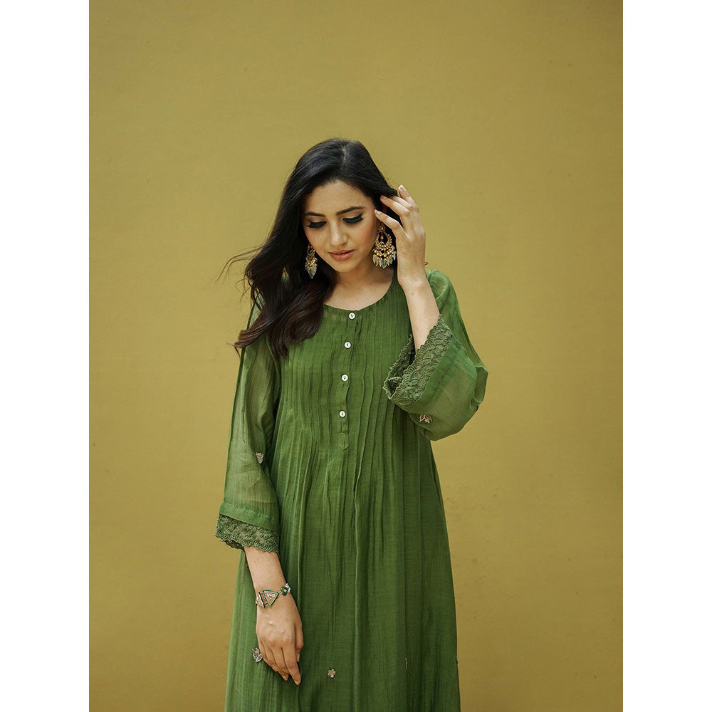 Naaz By Noor Goonj Basil Green Kurta with Pant (Set of 2)