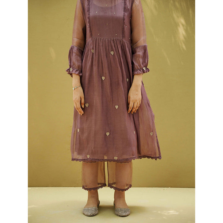 Naaz By Noor Goonj Mauve Kurta with Pant (Set of 2)