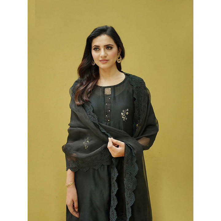 Naaz By Noor Goonj Black Kurta and Pant with Dupatta (Set of 3)