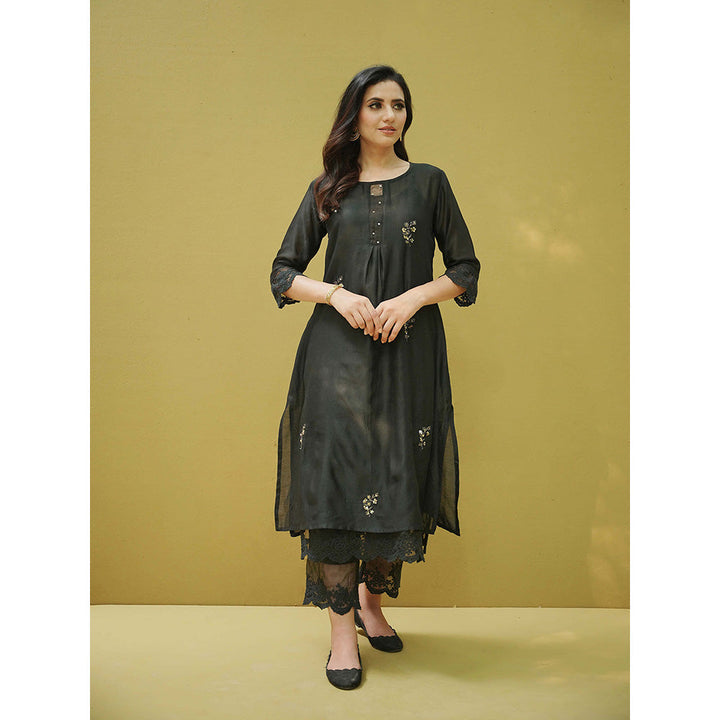 Naaz By Noor Goonj Black Kurta and Pant with Dupatta (Set of 3)