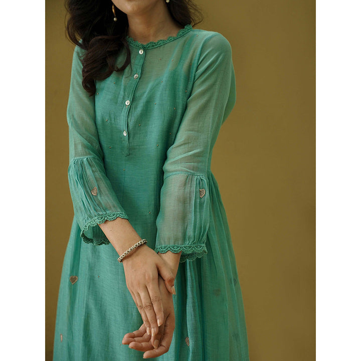 Naaz By Noor Goonj Cyan Kurta with Pant (Set of 2)