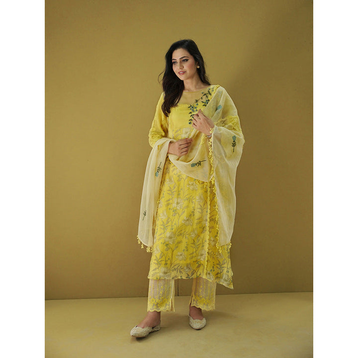 Naaz By Noor Goonj Tuscany Yellow Kurta and Pant with Dupatta (Set of 3)