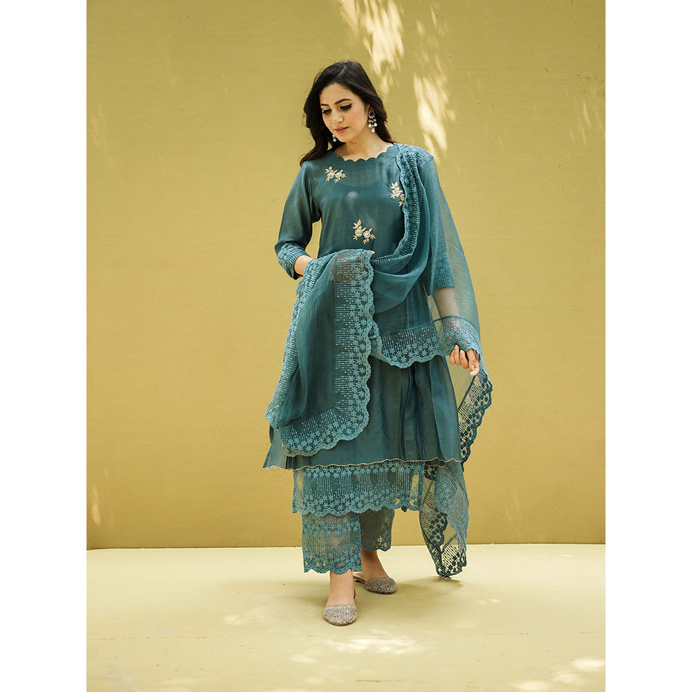 Naaz By Noor Goonj Yale Kurta and Pant with Dupatta (Set of 3)