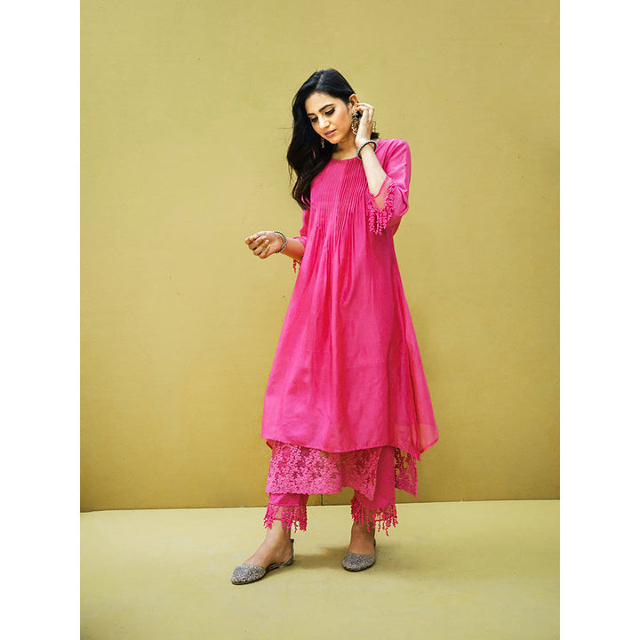 Naaz By Noor Goonj Hot Pink Kurta and Pant with Dupatta (Set of 3)