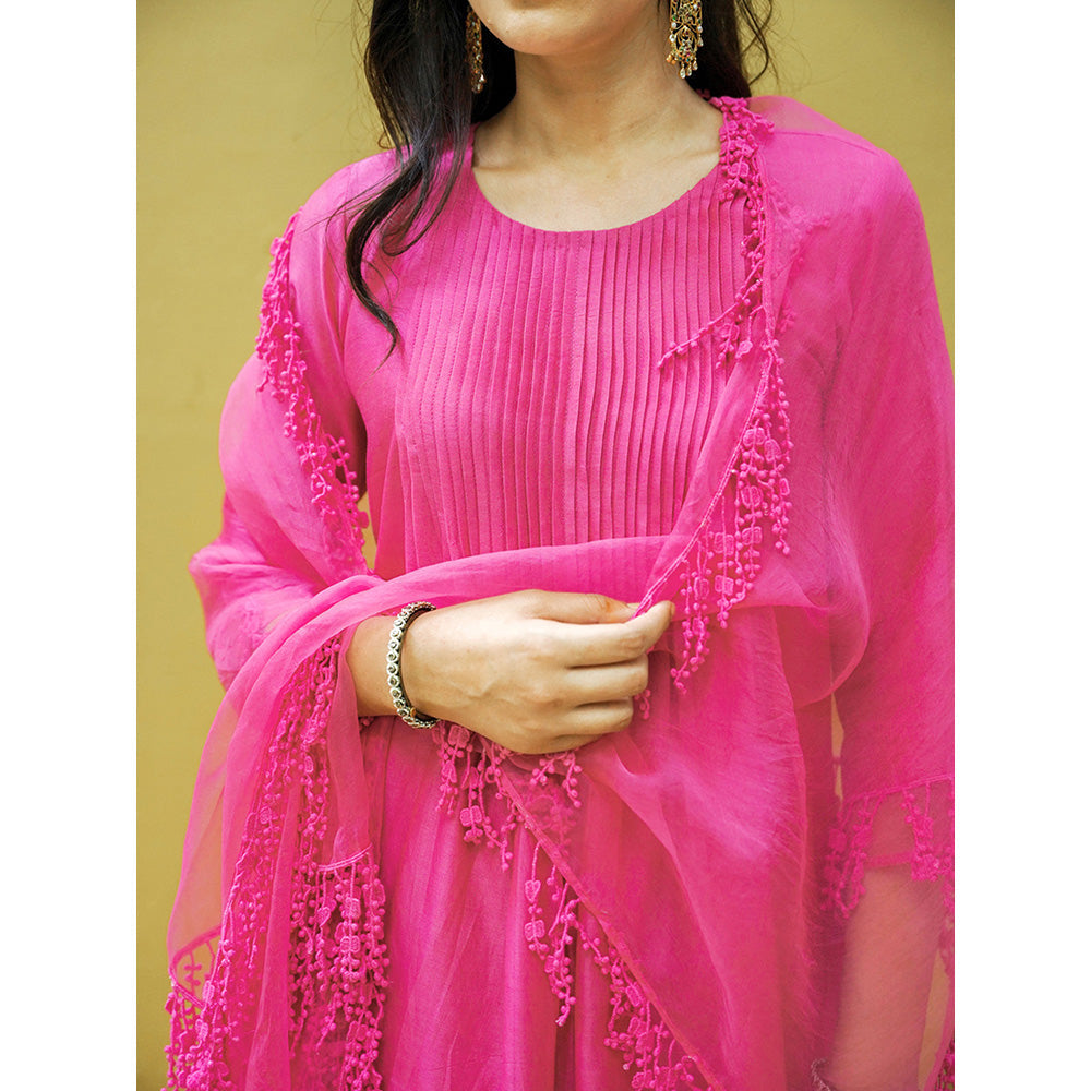 Naaz By Noor Goonj Hot Pink Kurta and Pant with Dupatta (Set of 3)