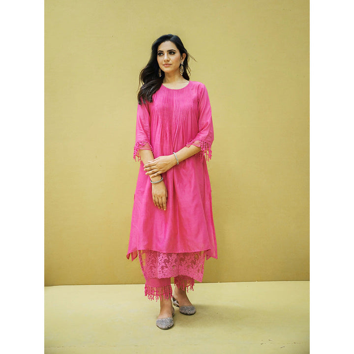 Naaz By Noor Goonj Hot Pink Kurta and Pant with Dupatta (Set of 3)