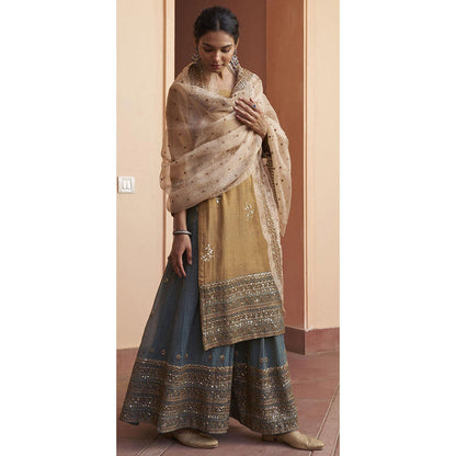 Naaz By Noor Kikli Embroidered Kurta with Sharara and Dupatta (Set of 3)