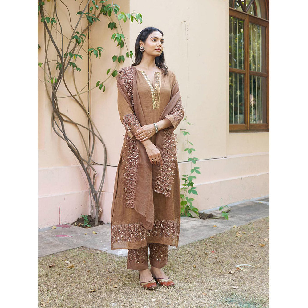 Naaz By Noor Kikli Embroidered Kurta with Pant and Dupatta (Set of 3)