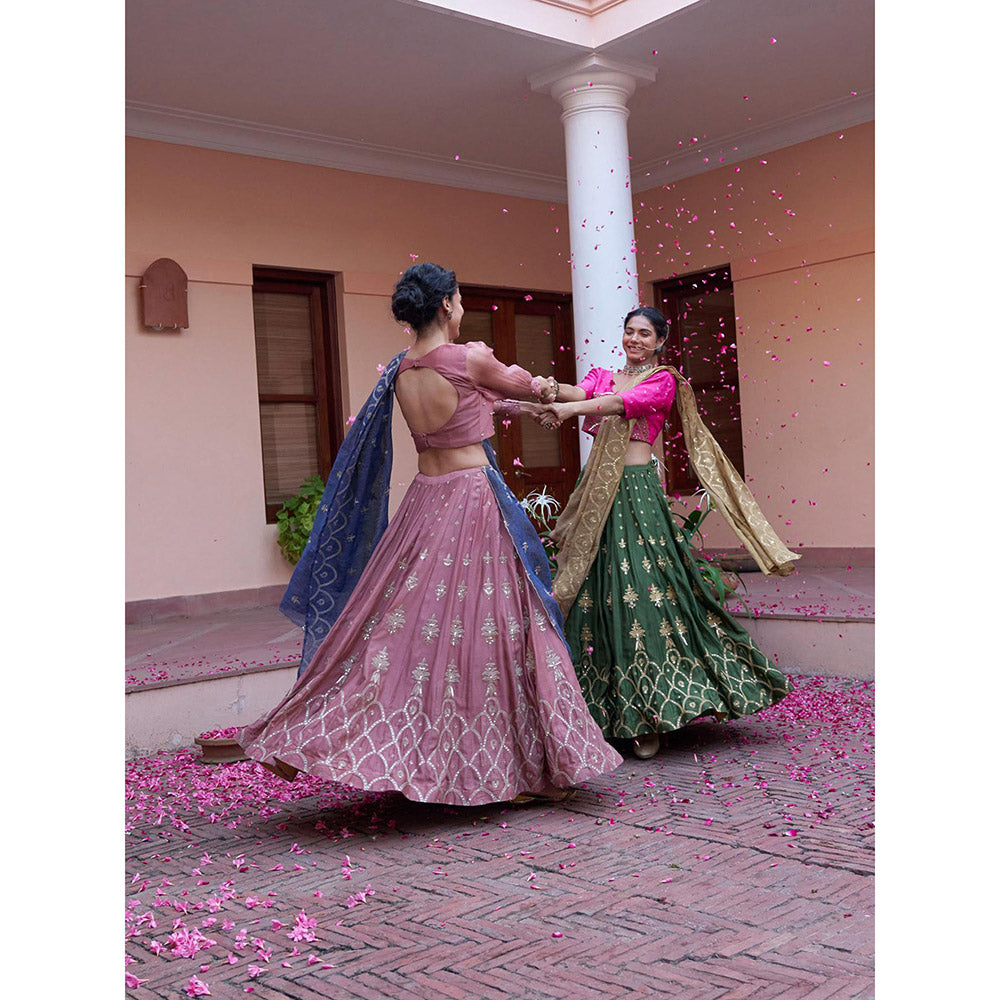 Naaz By Noor Kikli Dusky Pink Lehenga with Blouse and Dupatta (Set of 3)