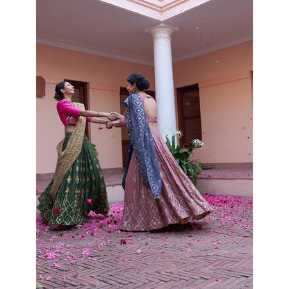 Naaz By Noor Kikli Dusky Pink Lehenga with Blouse and Dupatta (Set of 3)