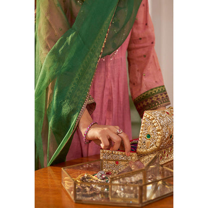 Naaz By Noor Kikli Pink Embroidered Anarkali with Pant and Dupatta (Set of 3)