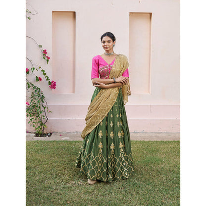 Naaz By Noor Kikli Embroidered Lehenga with Blouse and Dupatta (Set of 3)